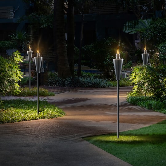 Sorbus 60" Matney Cone Stainless Steel Outdoor Torches , 2ct.